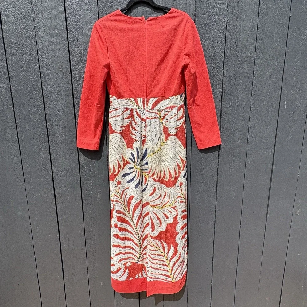 VTG 70s Handmade Boho Maxi Dress S Holiday Metallic Art Floral Maximalist Sheer